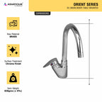 Asiatique S/L Basin Mixer Table Mounted (O-032), Orient Series Premium Brass Bathroom & Kitchen Faucet Collection