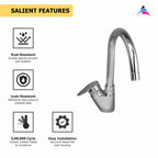 Asiatique S/L Basin Mixer Table Mounted (O-032), Orient Series Premium Brass Bathroom & Kitchen Faucet Collection