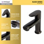 Asiatique Pillar Cock (OB-000) | Black Series Premium Brass Bathroom Faucets & CP Fittings | Matte Black Designer Collection