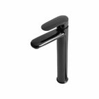 Asiatique S/L Basin Mixer With Extended Body With Braided Hoses (OB-009EX) | Black Series Premium Brass Bathroom Faucets & CP Fittings | Matte Black Designer Collection