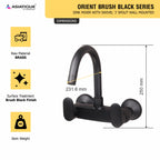 Asiatique Orient Brush Black Series – Sink Mixer With Swivel ‘J’ Spout Wall Mounted (OB-013 M)