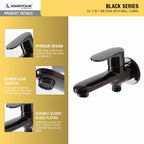 Asiatique S/L 2 in 1 Bib Cock With Wall Flange (OB-015 S/L) | Black Series Premium Brass Bathroom Faucets & CP Fittings | Matte Black Designer Collection