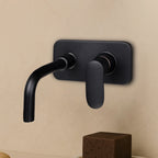 Orient Brush Black Series – S/L Basin Mixer Wall Mounted Full Set (OB-019 M)