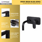 Orient Brush Black Series – S/L Basin Mixer Wall Mounted Full Set (OB-019 M)