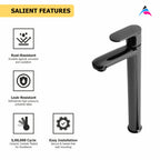 Asiatique Pillar Cock With Extension Body (OB-023) | Black Series Premium Brass Bathroom Faucets & CP Fittings | Matte Black Designer Collection