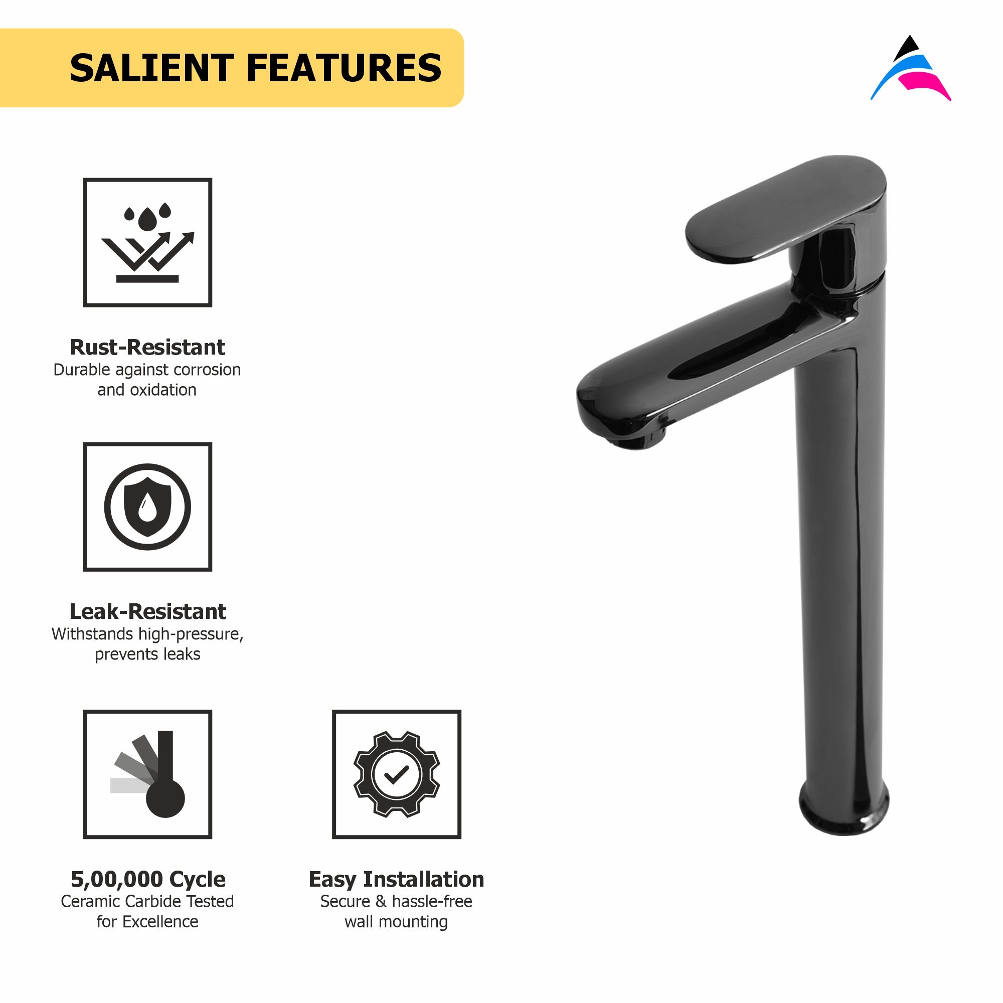 Asiatique Pillar Cock With Extension Body (OB-023) | Black Series Premium Brass Bathroom Faucets & CP Fittings | Matte Black Designer Collection