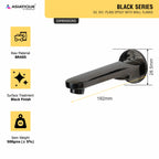 Asiatique S/L Div. Plain Spout With Wall Flange (OB-025) | Black Series Premium Brass Bathroom Faucets & CP Fittings | Matte Black Designer Collection