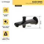 Asiatique S/L Div. Tipon Spout With Wall Flange (OB-026) | Black Series Premium Brass Bathroom Faucets & CP Fittings | Matte Black Designer Collection