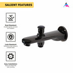 Asiatique S/L Div. Tipon Spout With Wall Flange (OB-026) | Black Series Premium Brass Bathroom Faucets & CP Fittings | Matte Black Designer Collection