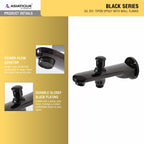 Asiatique S/L Div. Tipon Spout With Wall Flange (OB-026) | Black Series Premium Brass Bathroom Faucets & CP Fittings | Matte Black Designer Collection