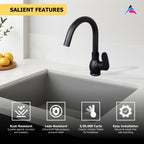 Asiatique Pillar Cock With Swivel ‘J’ Spout | Orient Brush Black Series | OB-002M