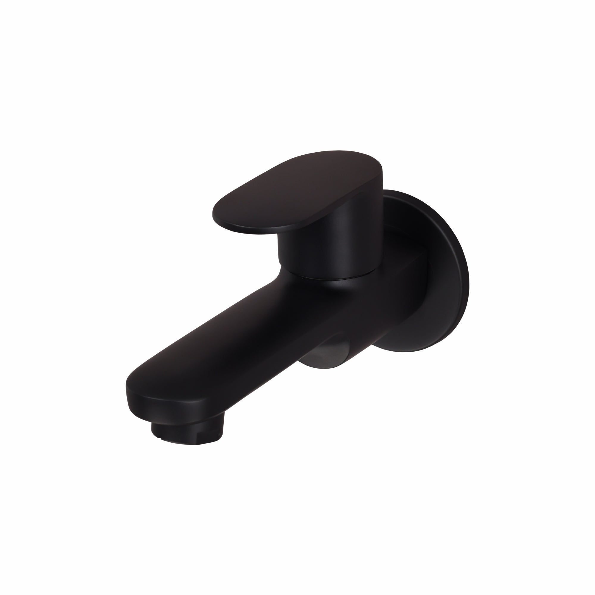 Asiatique Bib Cock Long Body With Wall Flange | Orient Brush Black Series | OB-004M