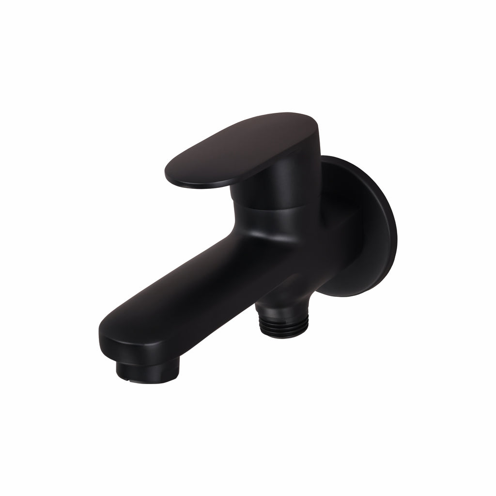 Asiatique Orient Brush Black Series – S/L 2 in 1 Bib Cock With Wall Flange (OB-015 S/L M)