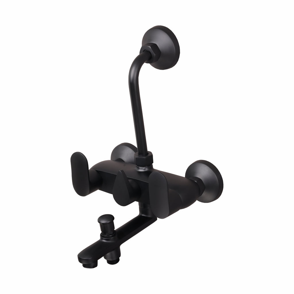 Asiatique Orient Brush Black Series – 3 in 1 Wall Mixer With Pro. For Tele. Shower & O/H Shower (OB-018 M)