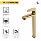 Asiatique Pillar Cock With Extension Body (OG-023), Gold Series Premium Brass Faucets – Gold Finish Bathroom & Kitchen Taps
