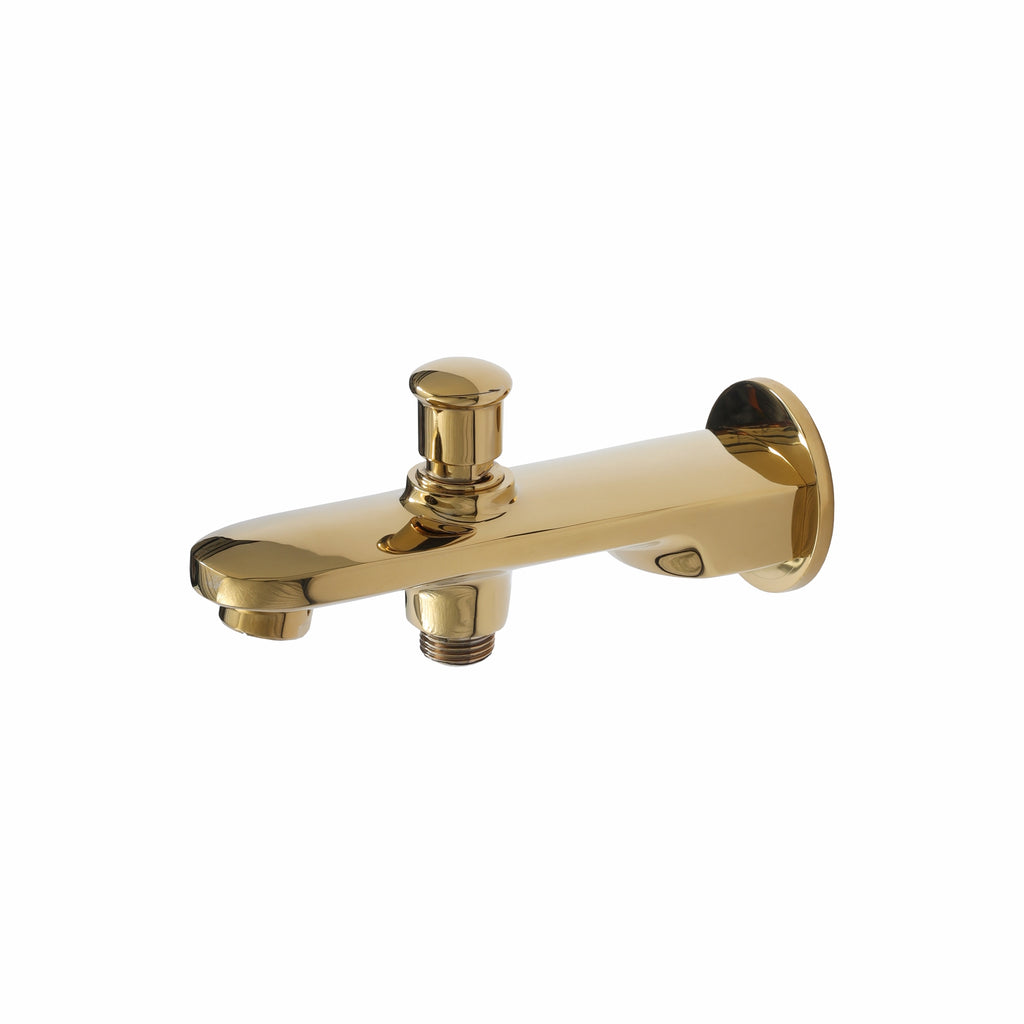 Asiatique S/L Div. Tipon Spout With Wall Flange (OG-026), Gold Series Premium Brass Faucets – Gold Finish Bathroom & Kitchen Taps
