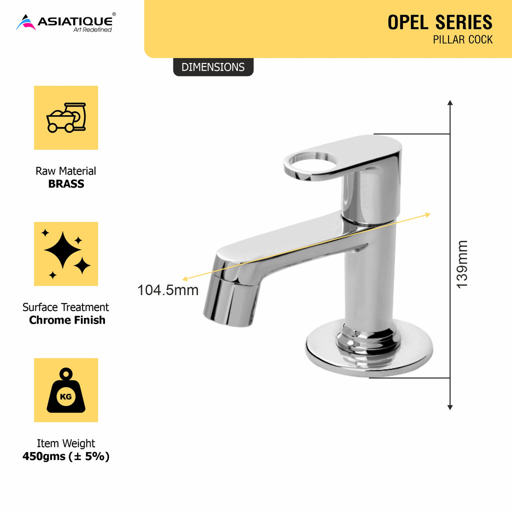 Asiatique Pillar Cock   (OP-000), OPPO Series Premium Faucets & Mixers