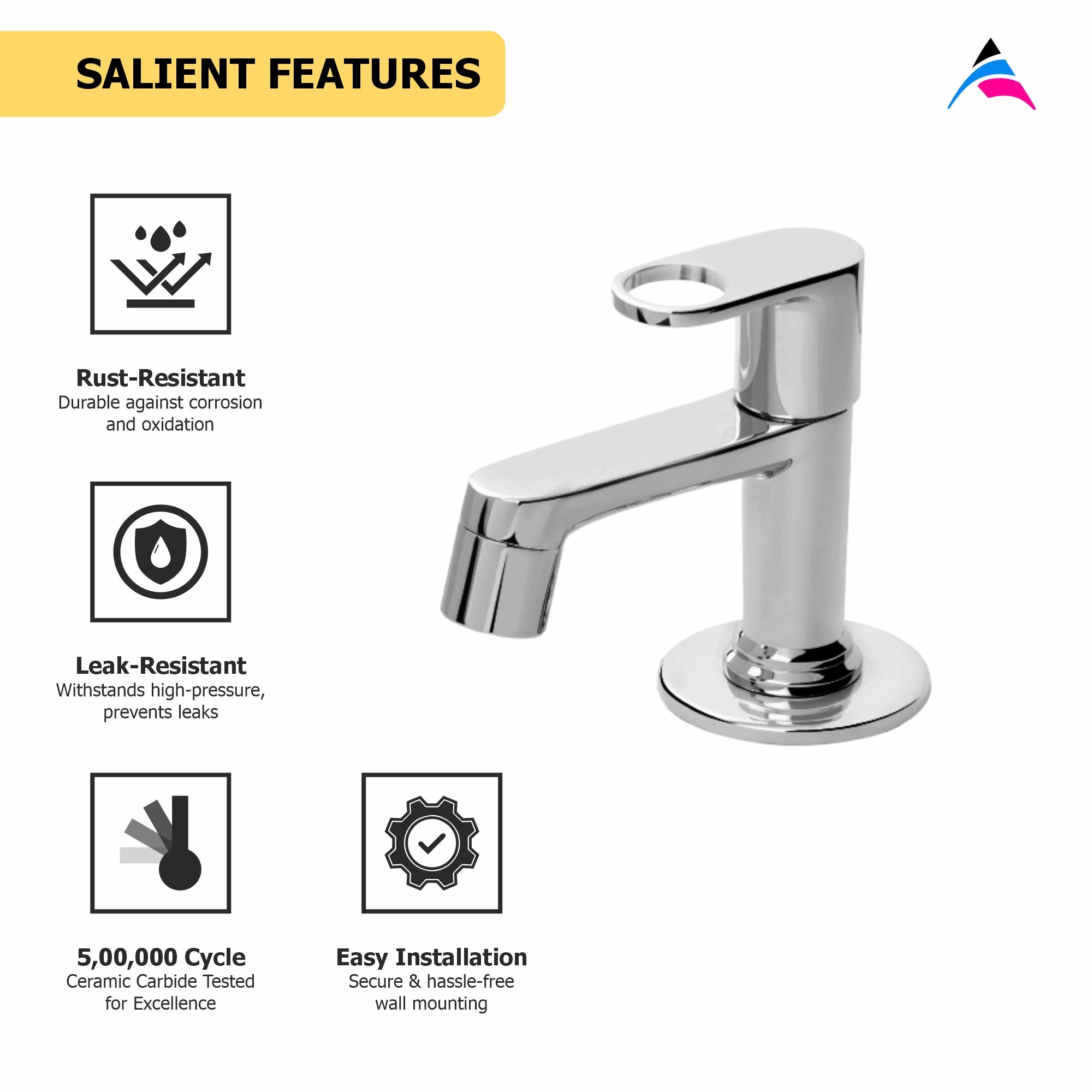 Asiatique Pillar Cock   (OP-000), OPPO Series Premium Faucets & Mixers