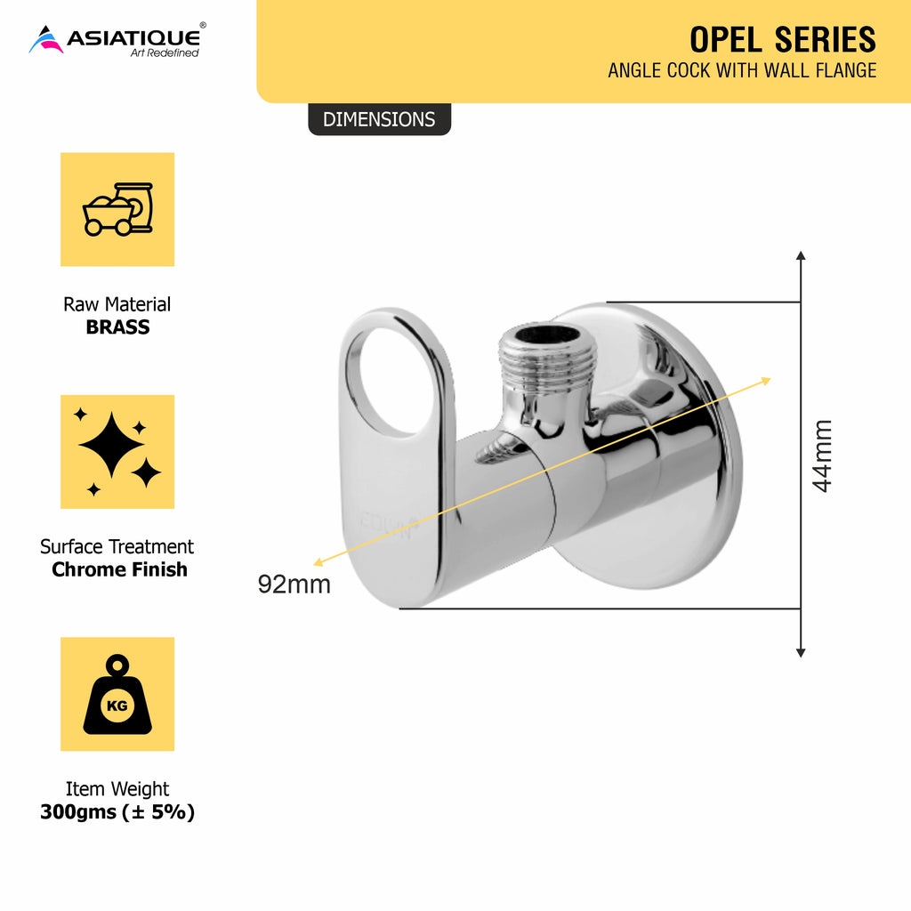 Asiatique  Angle Cock With Wall Flange   (OP-005), OPPO Series Premium Faucets & Mixers