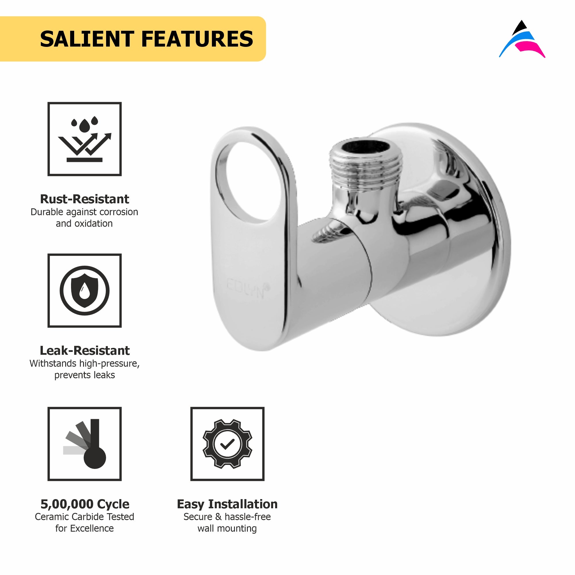 Asiatique  Angle Cock With Wall Flange   (OP-005), OPPO Series Premium Faucets & Mixers