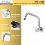Asiatique Sink Cock With Extended Swivel Spout Wall Mounted With Flange (OP-008EX), OPPO Series Premium Faucets & Mixers