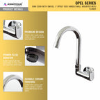 Asiatique Sink Cock With Extended Swivel 'J' Spout Wall Mounted With Flange (OP-008), OPPO Series Premium Faucets & Mixers