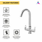 Asiatique C/H Basin Mixer With Extended Swivel 'J' Spout (OP-011), OPPO Series Premium Faucets & Mixers