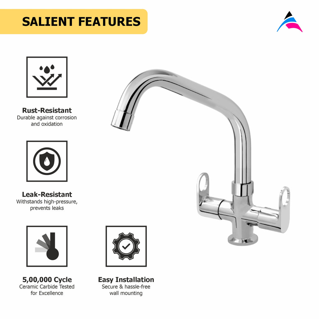 Asiatique C/H Basin Mixer With Extended Swivel Spout (OP-011EX), OPPO Series Premium Faucets & Mixers