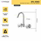 Asiatique Sink Mixer with Extended Swivel 'J' Spout Wall Mounted (OP-013), OPPO Series Premium Faucets & Mixers (Copy)