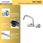 Asiatique Sink Mixer with Extended Swivel Spout Wall Mounted (OP-013EX), OPPO Series Premium Faucets & Mixers