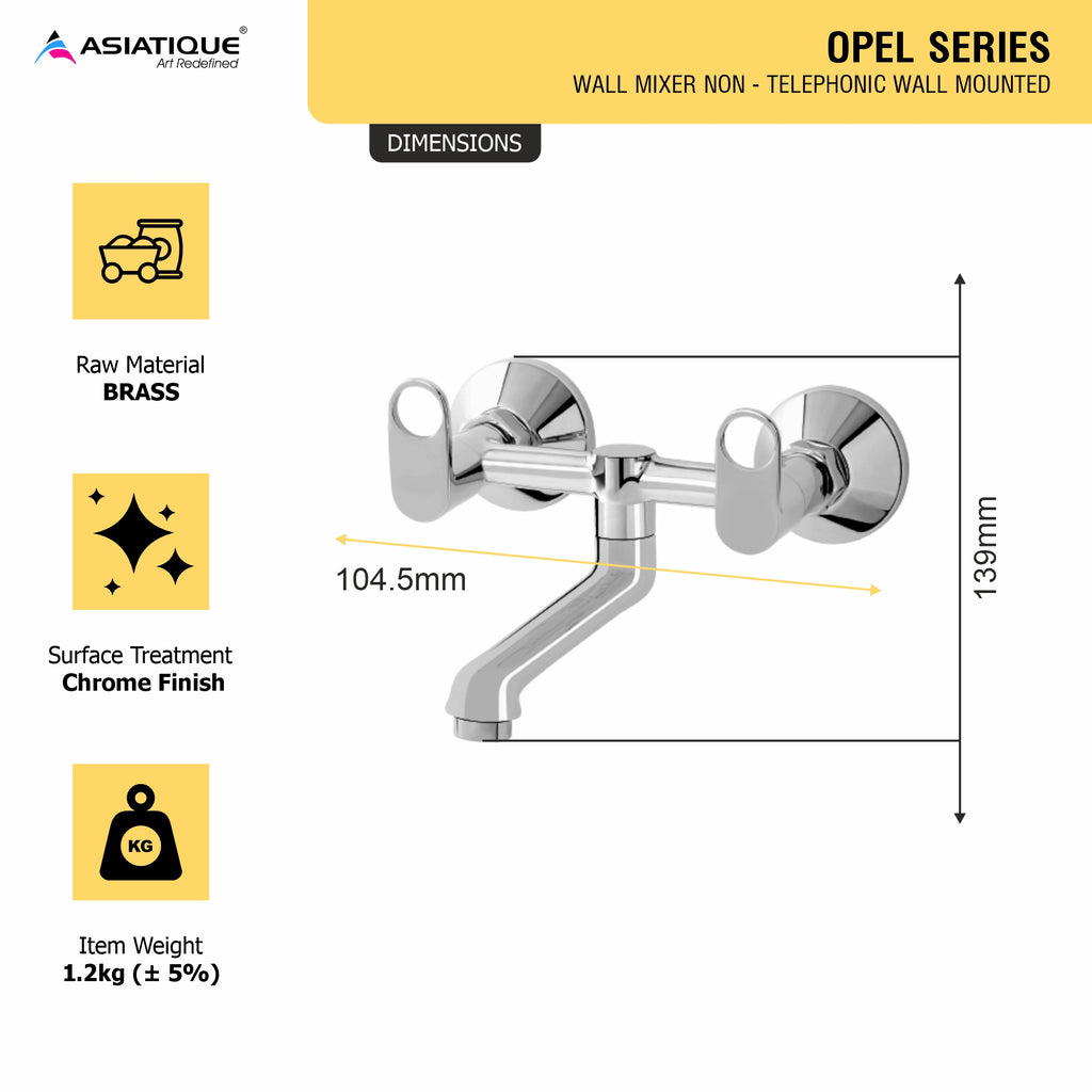 Asiatique Wall Mixer  Non Telephonic Wall Mounted (OP-014), OPPO Series Premium Faucets & Mixers