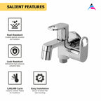 Asiatique 2 in 1 Bib Cock With Wall Flange   (OP-015), OPPO Series Premium Faucets & Mixers
