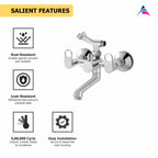 Asiatique Wall Mixer Telephonic With Crutch ARR of Tele Shower (OP-016), OPPO Series Premium Faucets & Mixers