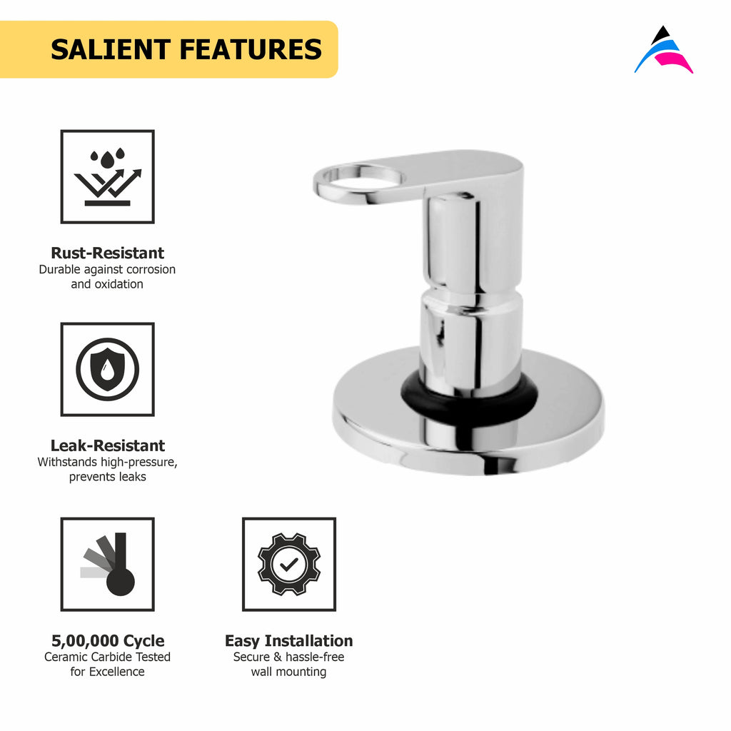 Asiatique Upper Parts Kit Glassy, Flange  & Handle for Con. & Flush Cock (OP-021U), OPPO Series Premium Faucets & Mixers (Copy)