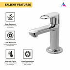 Asiatique Pillar Cock (OR-000), Ornamix Series Brass Faucets & Bath Fittings, Chrome Finish Premium Collection