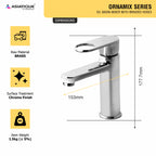 Asiatique S/L Basin Mixer With Braided Hoses (OR-009), Ornamix Series Brass Faucets & Bath Fittings, Chrome Finish Premium Collection