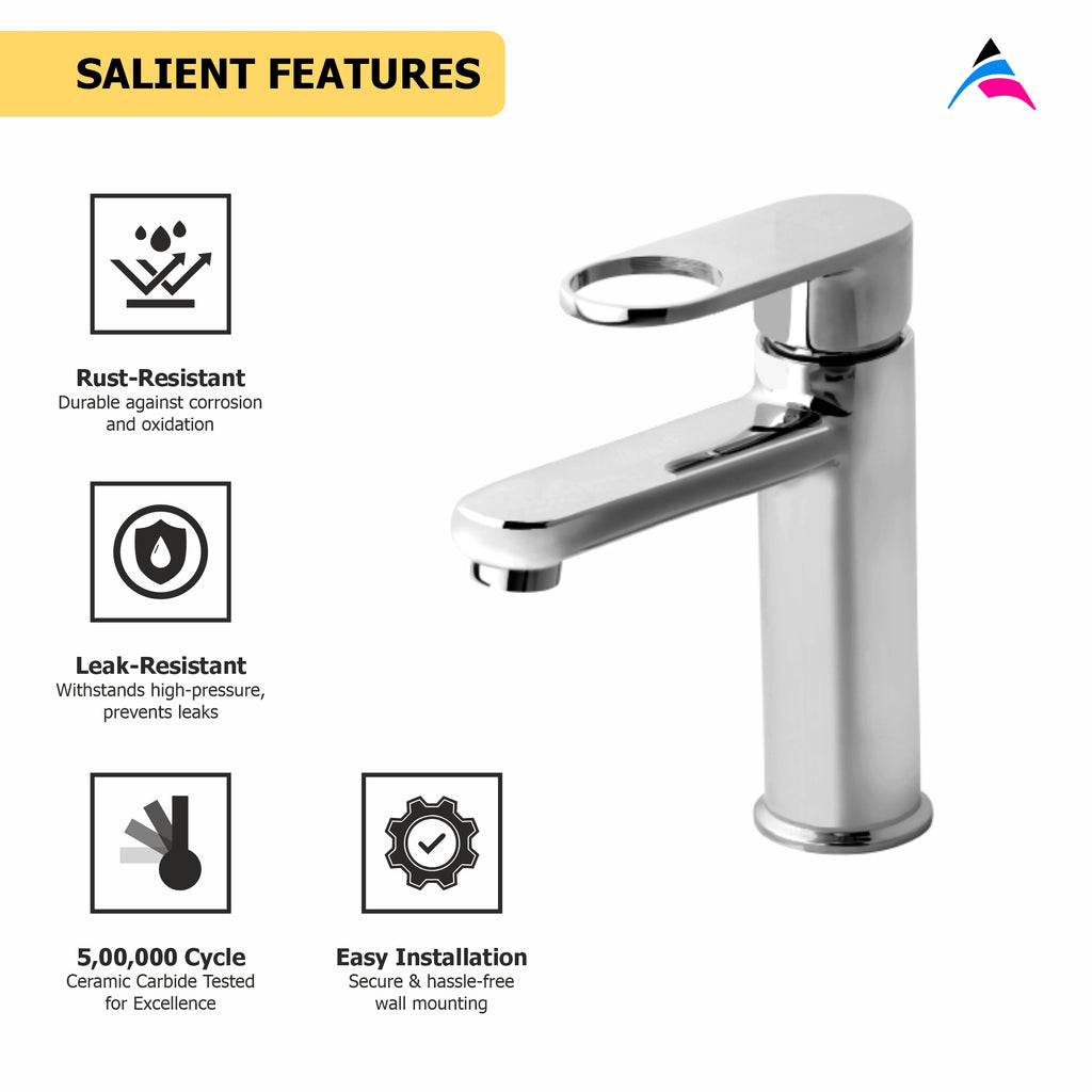 Asiatique S/L Basin Mixer With Braided Hoses (OR-009), Ornamix Series Brass Faucets & Bath Fittings, Chrome Finish Premium Collection