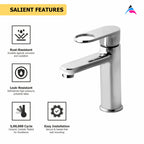 Asiatique S/L Basin Mixer With Braided Hoses (OR-009), Ornamix Series Brass Faucets & Bath Fittings, Chrome Finish Premium Collection