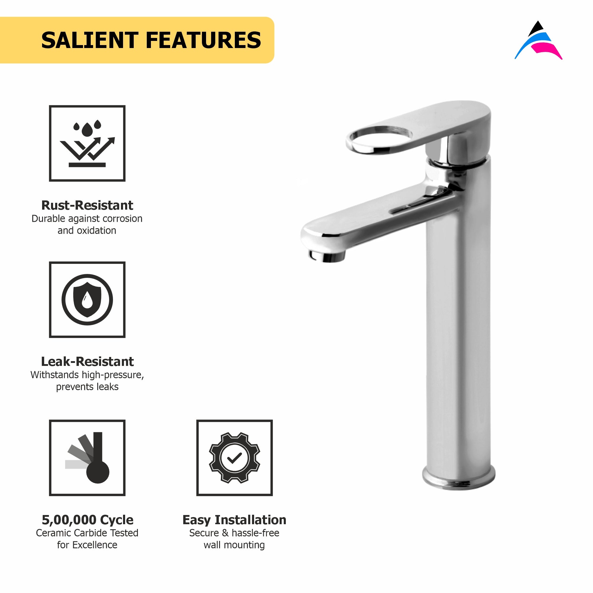 Asiatique S/L Basin Mixer With Extended Body Braided Hoses (OR-009EX), Ornamix Series Brass Faucets & Bath Fittings, Chrome Finish Premium Collection