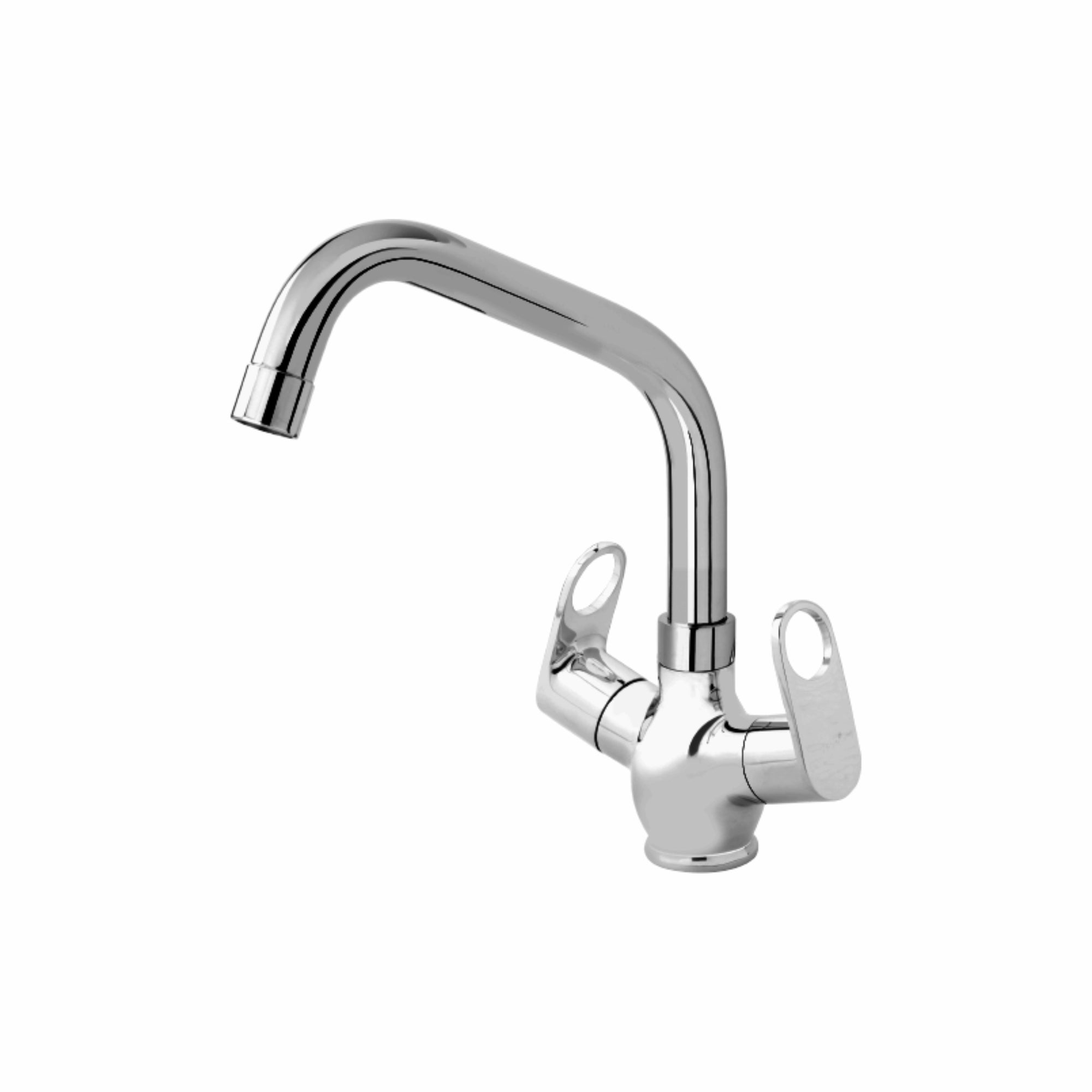 Asiatique C/H Basin Mixer With Extended Swivel Spout (OR-011EX), Ornamix Series Brass Faucets & Bath Fittings, Chrome Finish Premium Collection