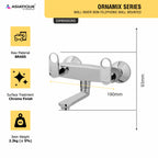 Asiatique Wall Mixer Non-Telephonic Wall Mounted (OR-014), Ornamix Series Brass Faucets & Bath Fittings, Chrome Finish Premium Collection