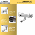Asiatique Wall Mixer Non-Telephonic Wall Mounted (OR-014), Ornamix Series Brass Faucets & Bath Fittings, Chrome Finish Premium Collection