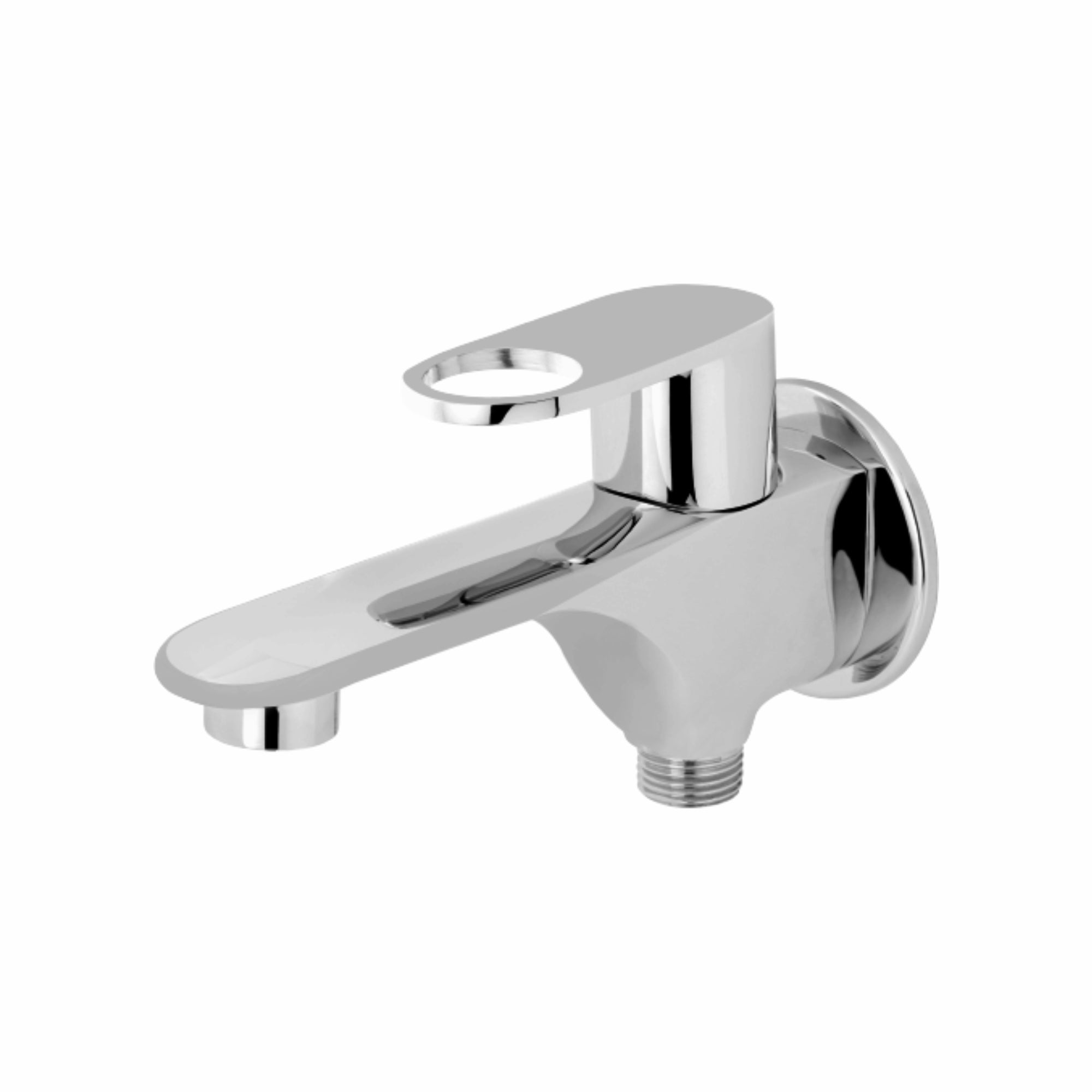 Asiatique S/L 2 in 1 Bib Cock With Wall Flange (OR-015SL), Ornamix Series Brass Faucets & Bath Fittings, Chrome Finish Premium Collection