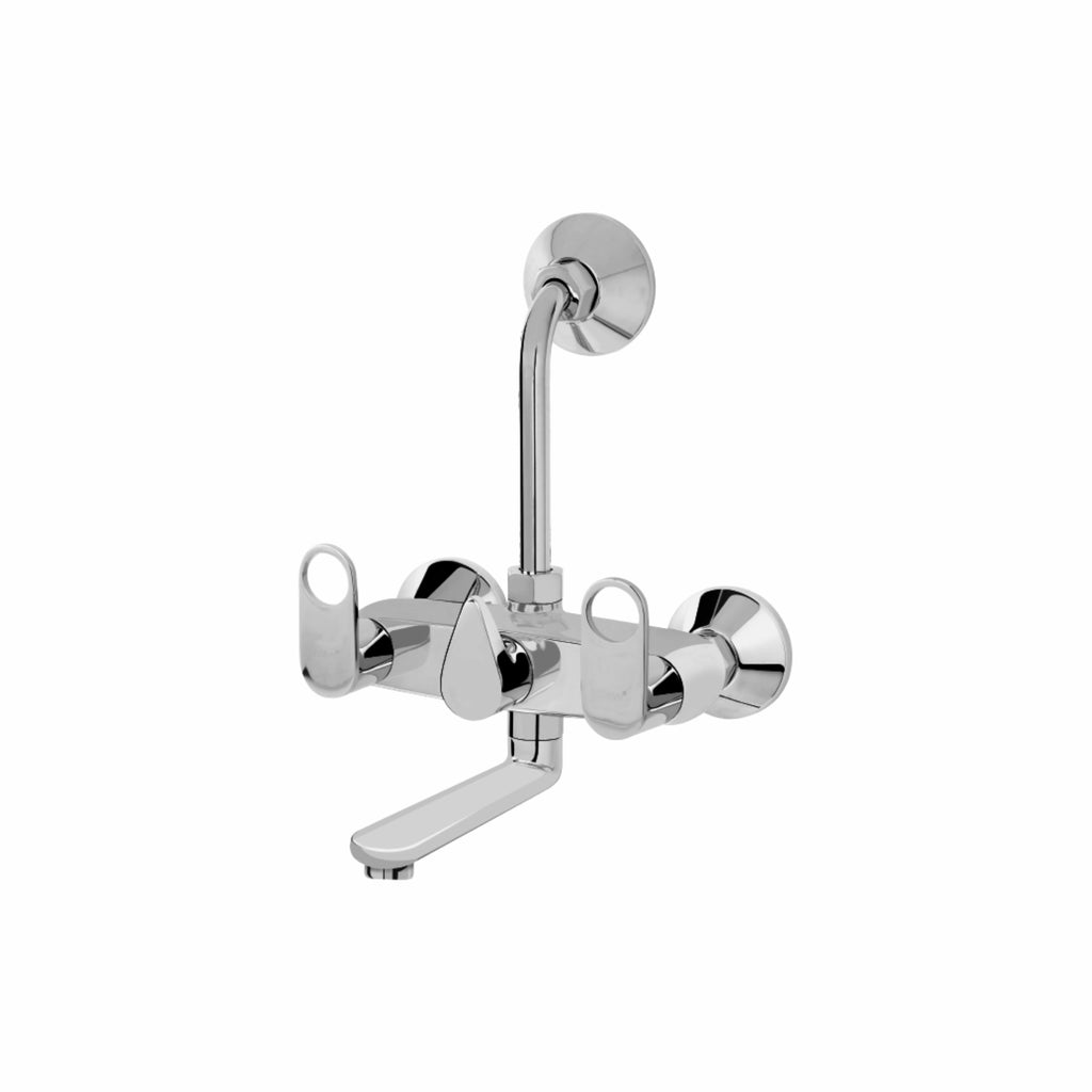Asiatique Wall Mixer Telephonic With ‘L’ Bend for ARR. Of O/H Shower (OR-017), Ornamix Series Brass Faucets & Bath Fittings, Chrome Finish Premium Collection