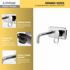 Asiatique S/L Basin Mixer Wall Mounted Upper Part (OR-019U), Ornamix Series Brass Faucets & Bath Fittings, Chrome Finish Premium Collection