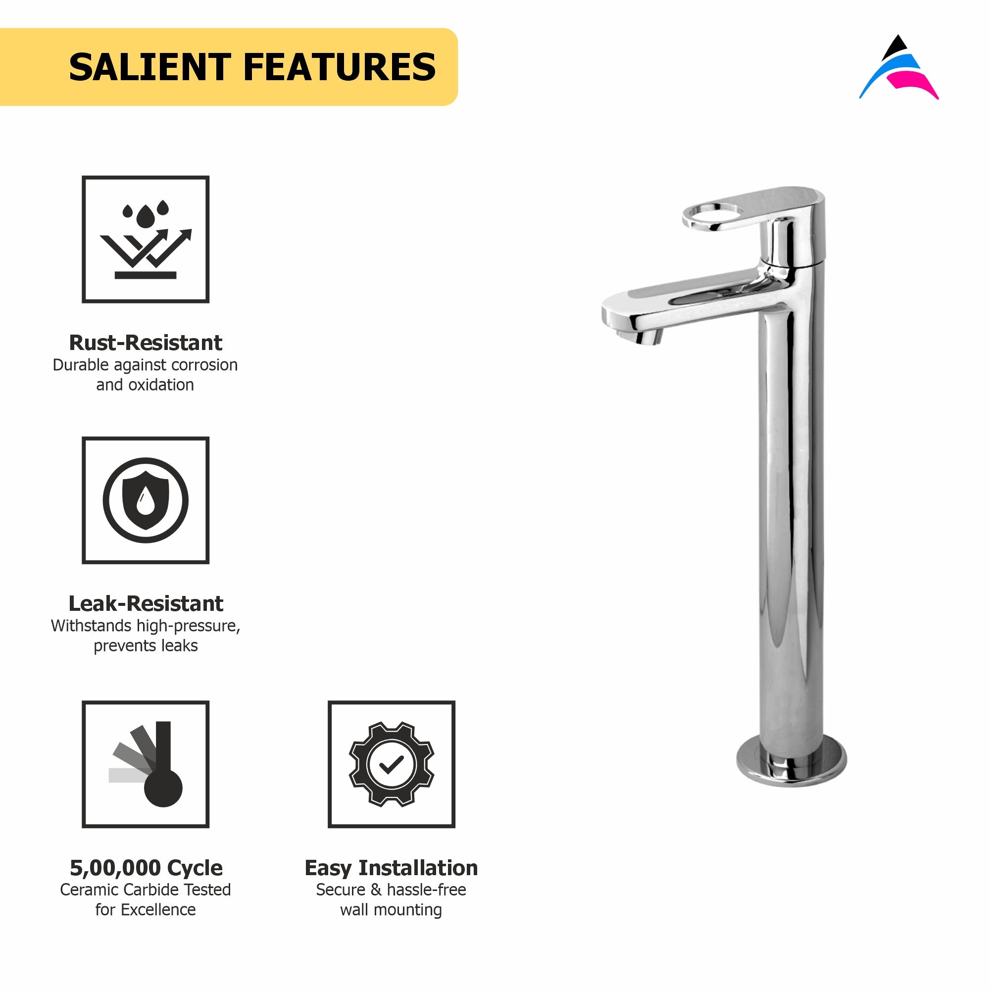 Asiatique Pillar Cock Extension Body (OR-023), Ornamix Series Brass Faucets & Bath Fittings, Chrome Finish Premium Collection