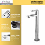 Asiatique Pillar Cock Extension Body (OR-023), Ornamix Series Brass Faucets & Bath Fittings, Chrome Finish Premium Collection