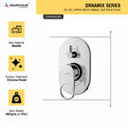 Asiatique S/L Div. Upper Parts Handle, Button & Plate (OR-024), Ornamix Series Brass Faucets & Bath Fittings, Chrome Finish Premium Collection