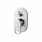Asiatique S/L Div. Upper Parts Handle, Button & Plate (OR-024), Ornamix Series Brass Faucets & Bath Fittings, Chrome Finish Premium Collection