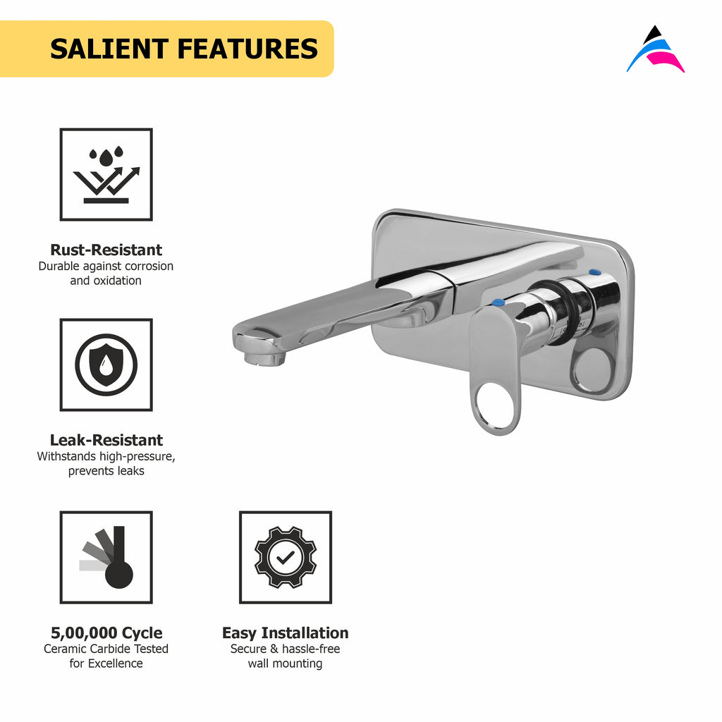 Asiatique Single Concealed Wall Mounted Upper Part (OR-028U), Ornamix Series Brass Faucets & Bath Fittings, Chrome Finish Premium Collection